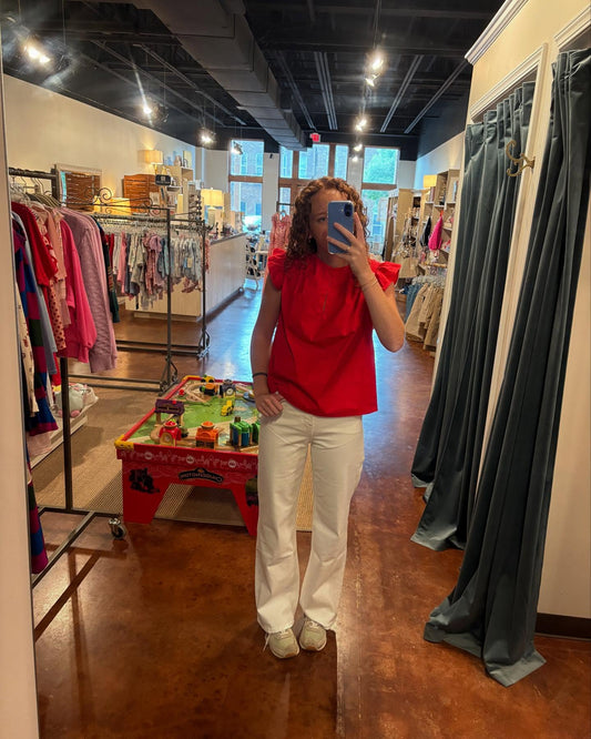 White 90's vintage flare jeans