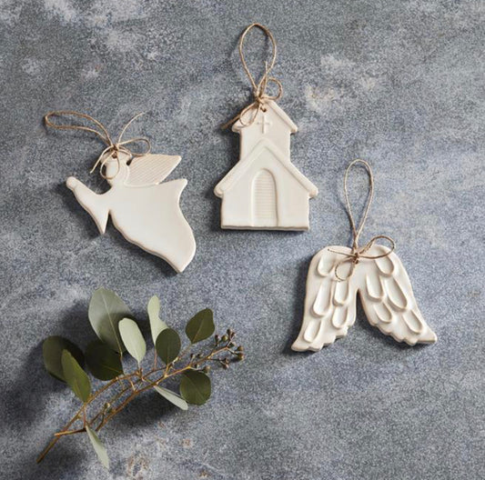 White glazed ornament