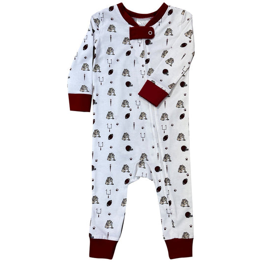Maroon Bulldog Playsuit