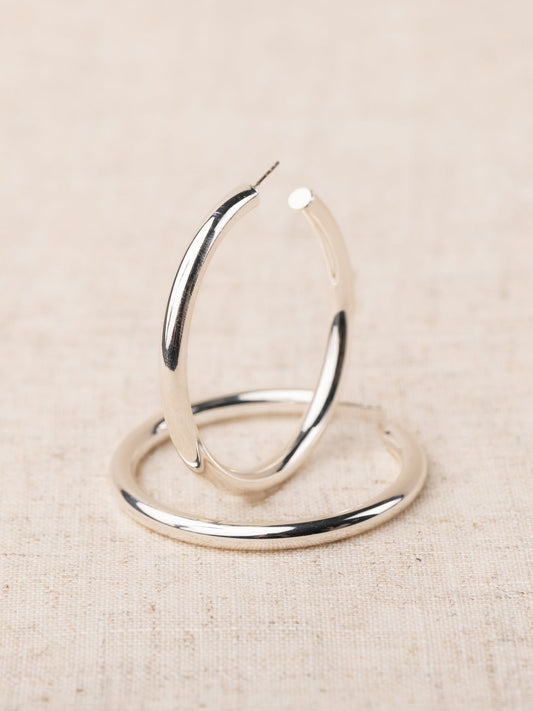 Silver Stella Hoop