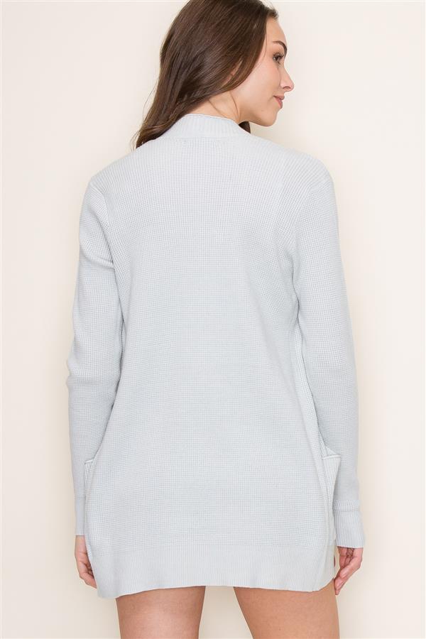 Long Sleeve Small Waffle Cardigan