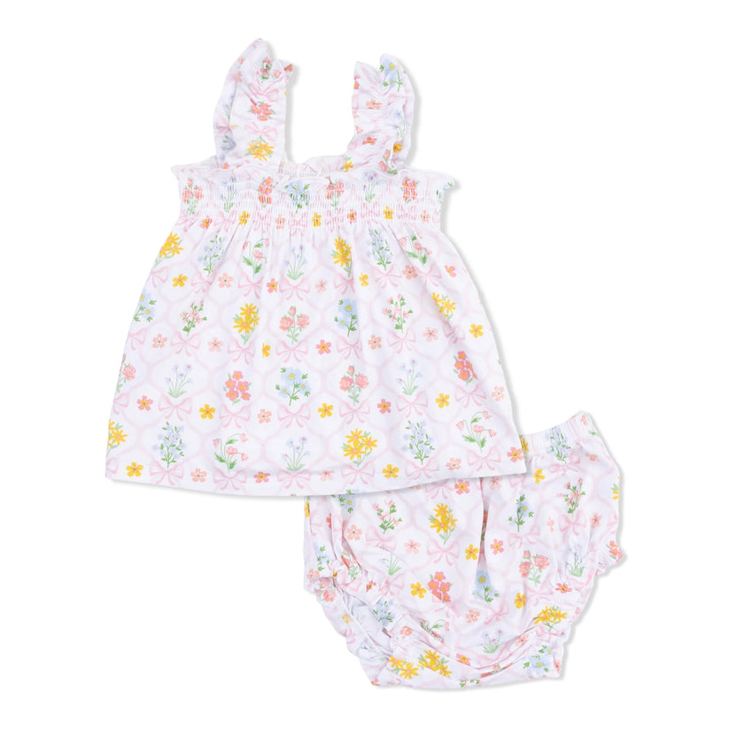 Spring Blooms Bow Trellis - Ruffly Strap Top and Bloomer