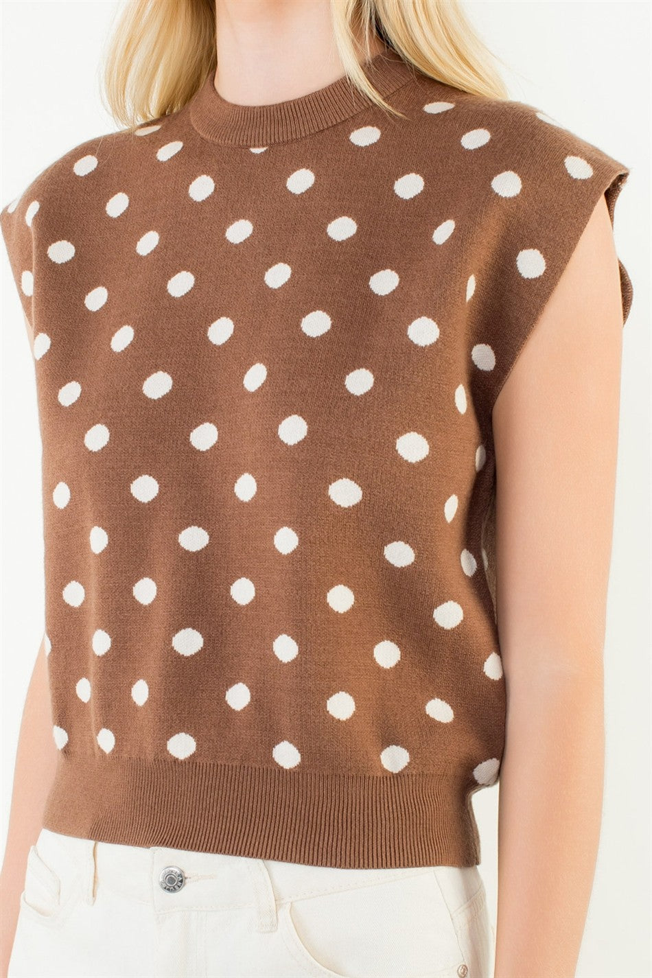 Sleeveless Polka Dot Top