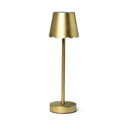 Cordless Table Lamp with Scalloped Edge Shade