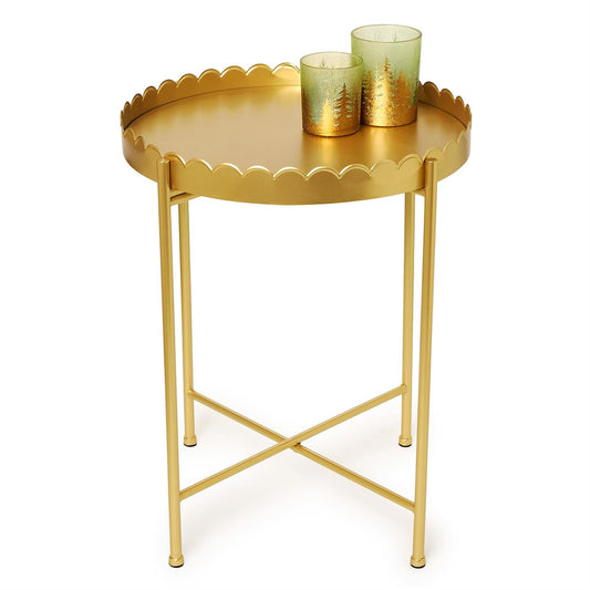 Gold Scalloped Accent Table