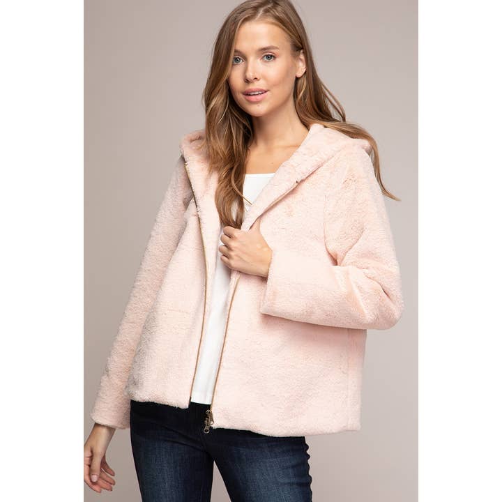 Faux Fur Hoodie Jacket