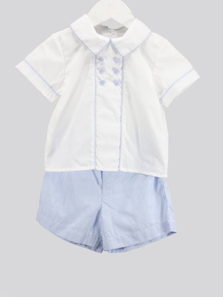 Light Blue Gingham Edward Set