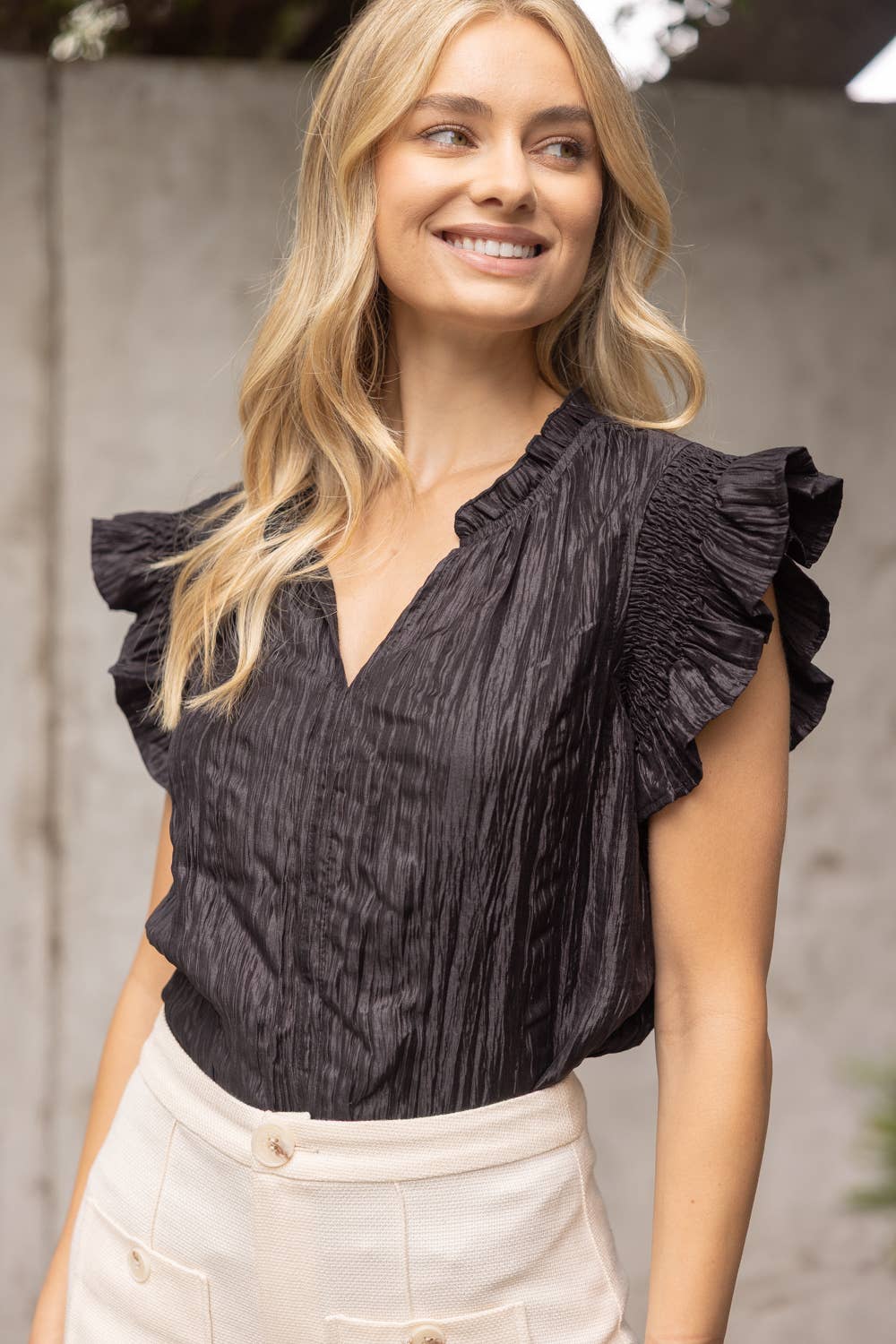 Crinkle Textured Top