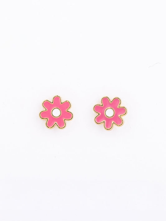 Pink Flower Earrings