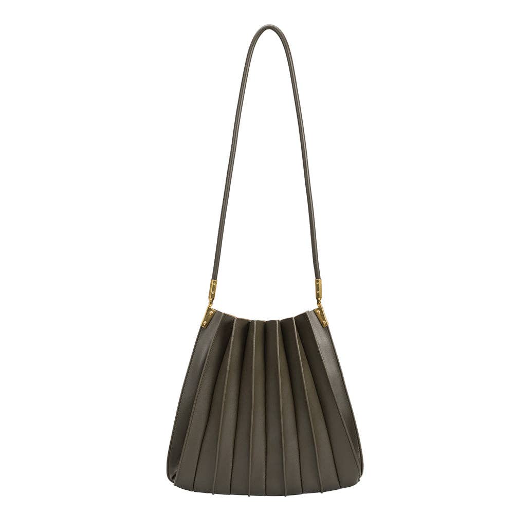 Carrie Pleated Vegan Shoulder Bag