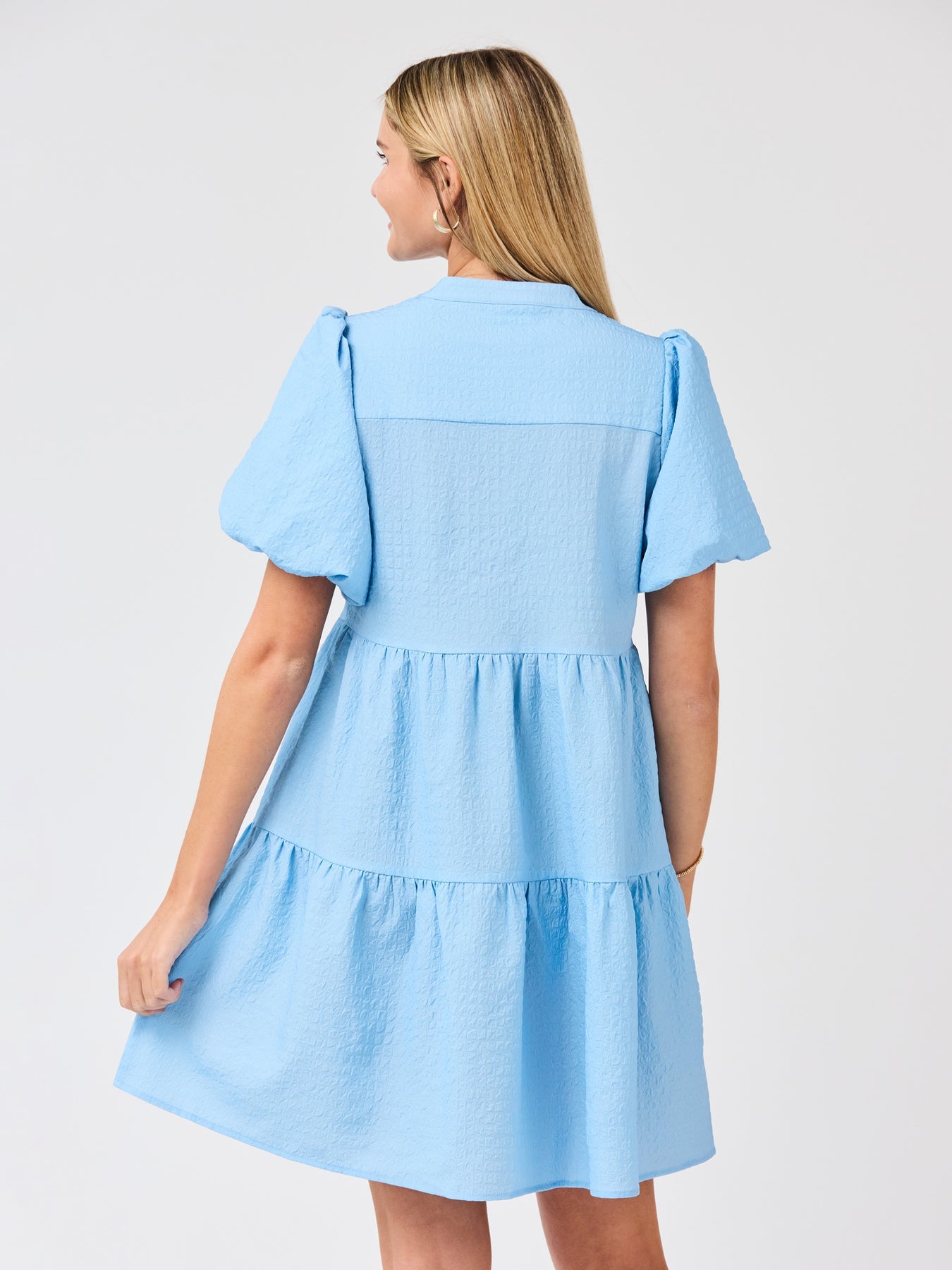 Kinsley Mini Dress | Light Blue Seersucker