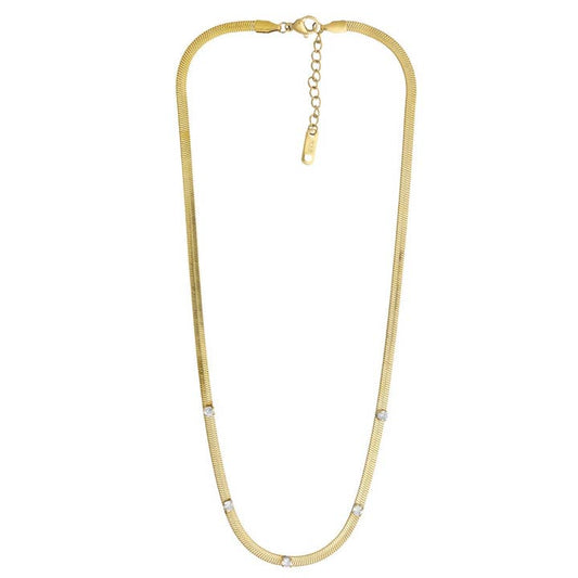 2mm Pave Herringbone Necklace