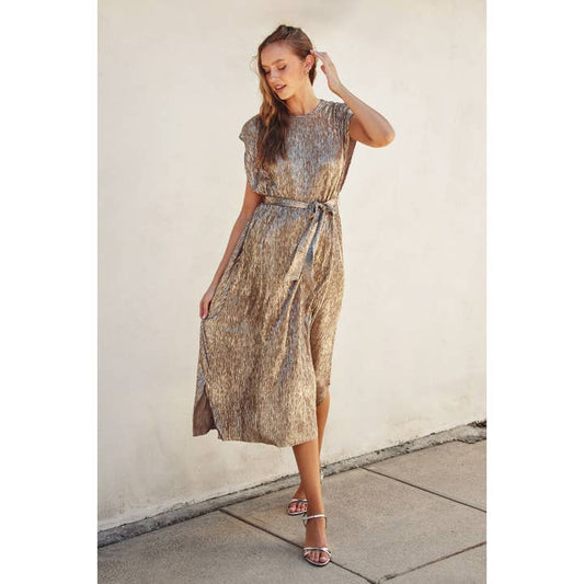 Gold Maxi Holiday Dress