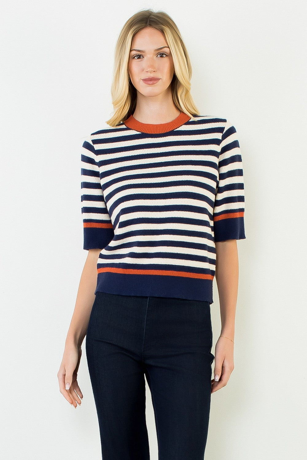 Stripe Short Sweater