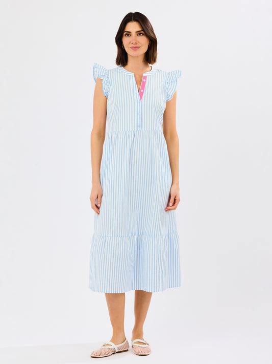 Riley Flutter Pin Stripe Dress