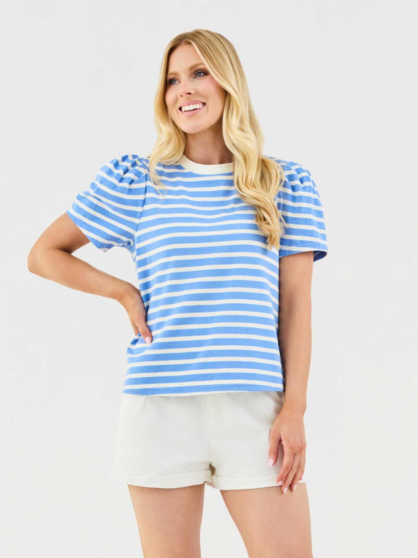 Larissa Blue/White Tee