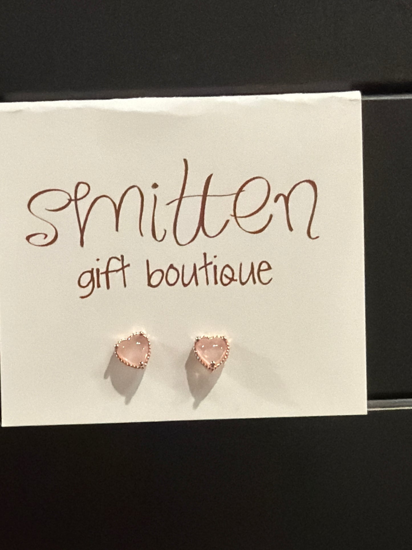 BO Pink Heart Stud