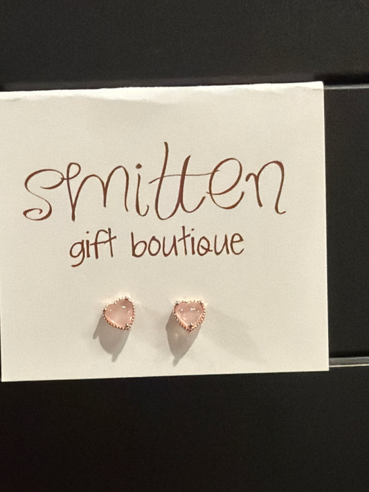 BO Pink Heart Stud