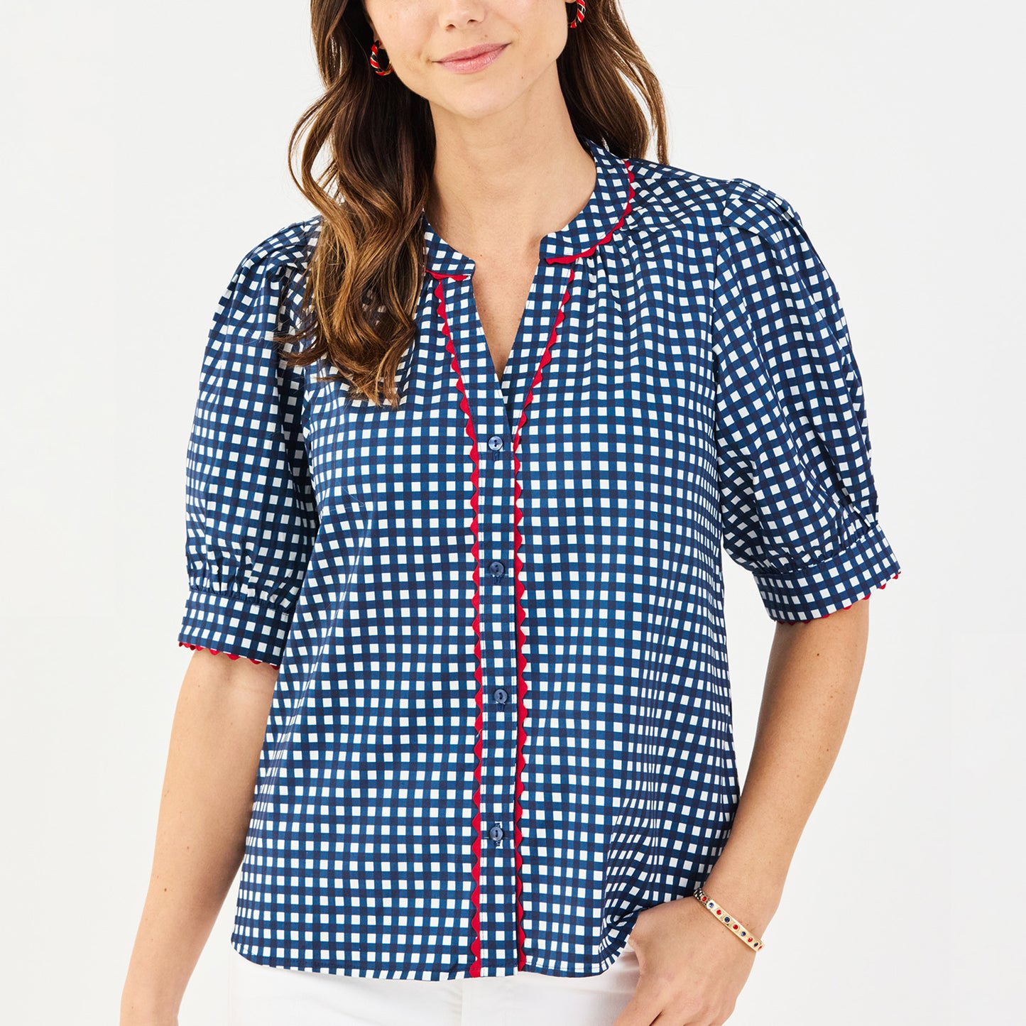 Elaine Gingham Top