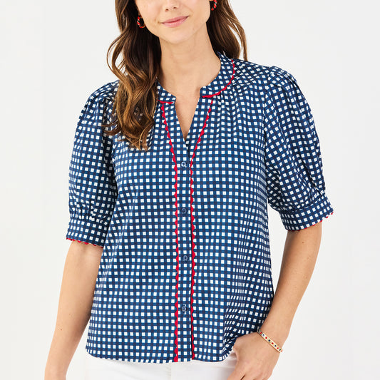 Elaine Gingham Top