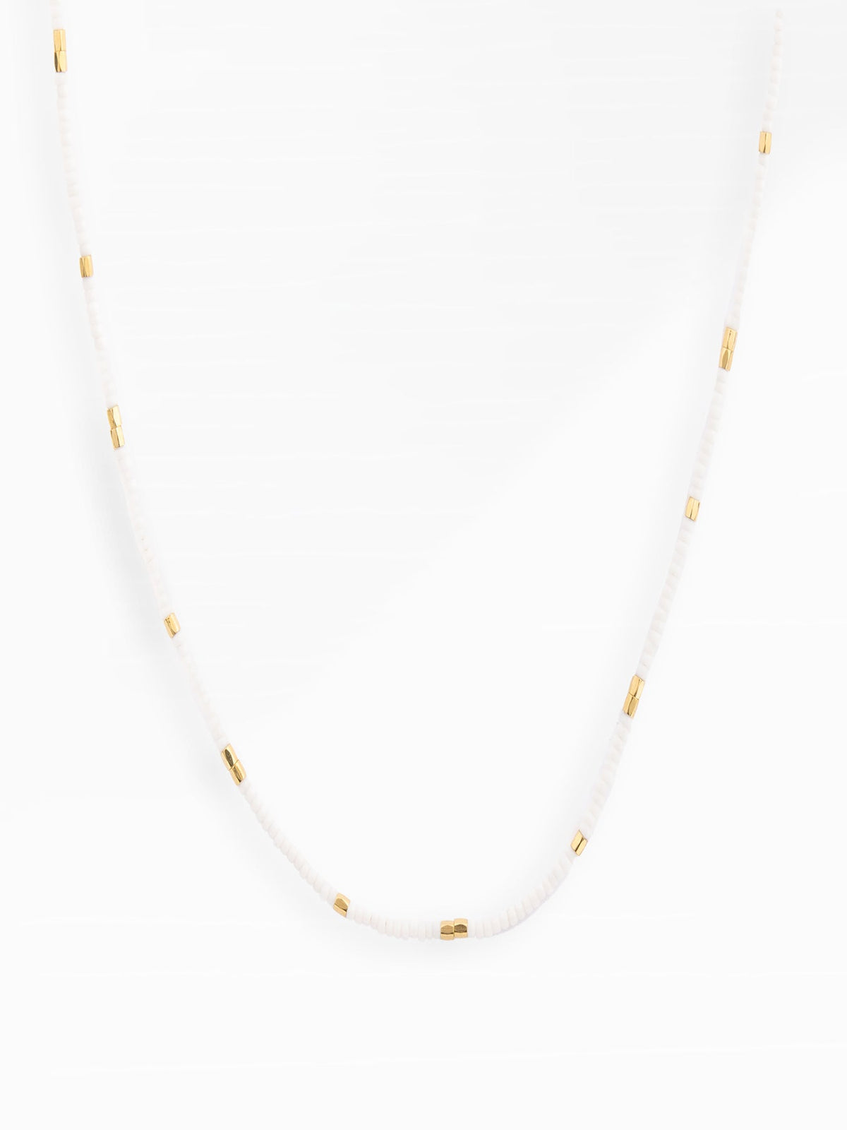Jasmine Beaded Necklace | White