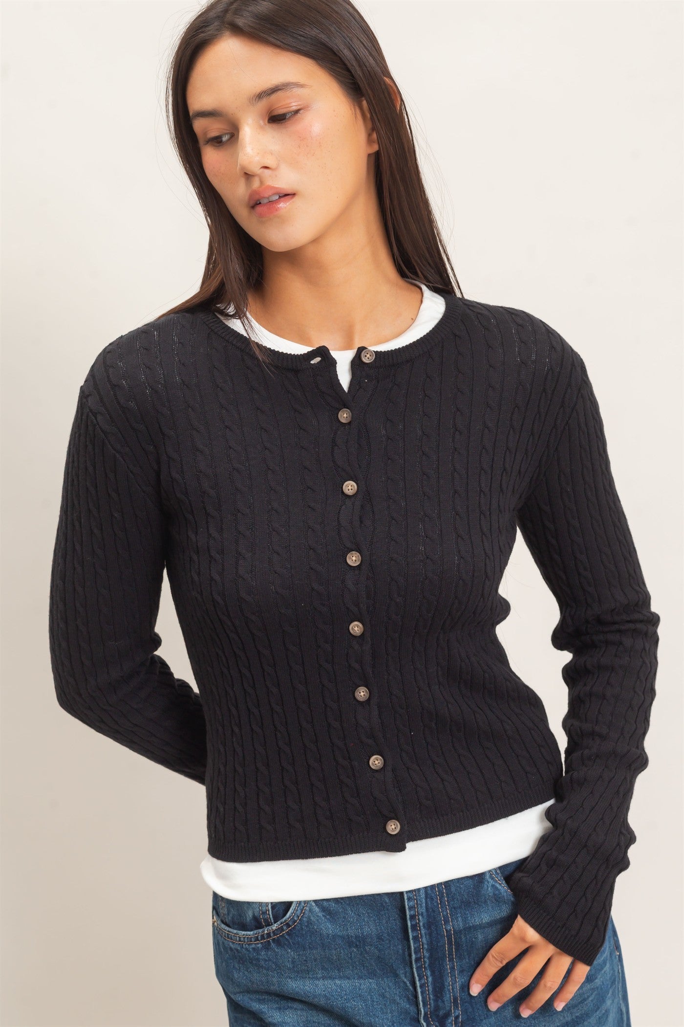 Black Knit Cardigan
