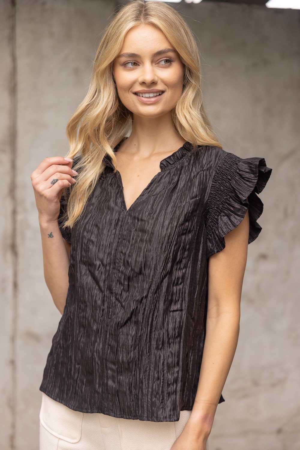 Crinkle Textured Top