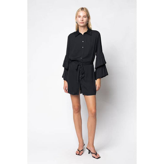 Mini Shirt Dress W/ Bell Slv