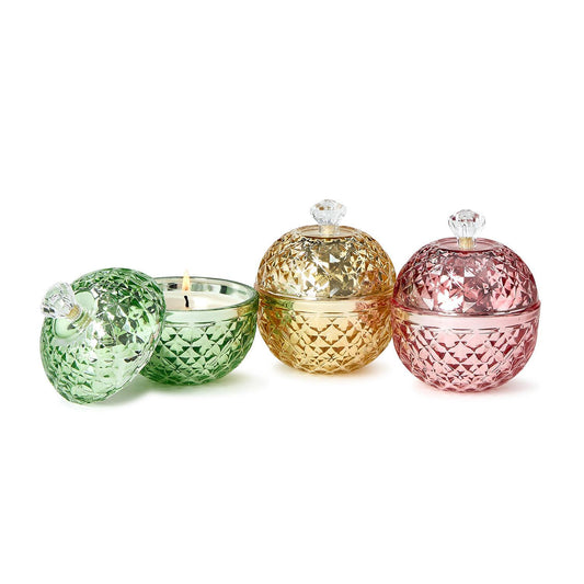 Covered Metallic Glass Candle - TC