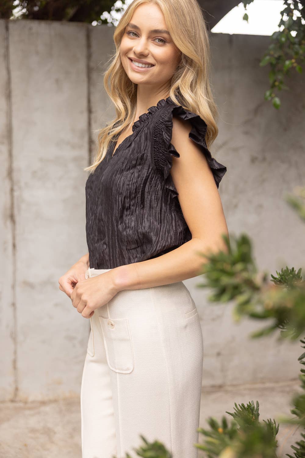 Crinkle Textured Top