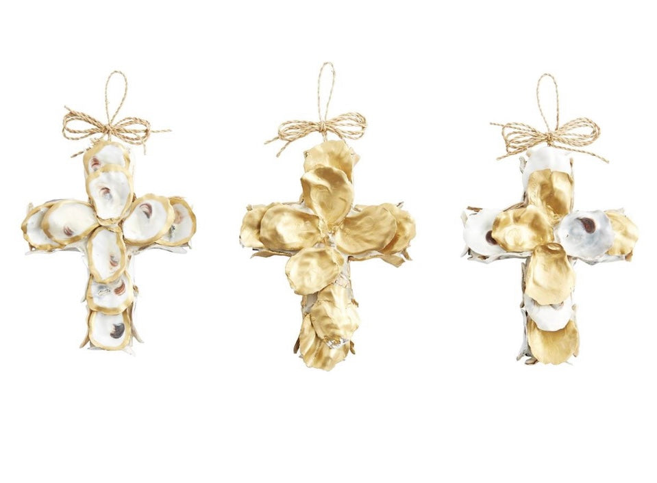 Oyster Cross ornament