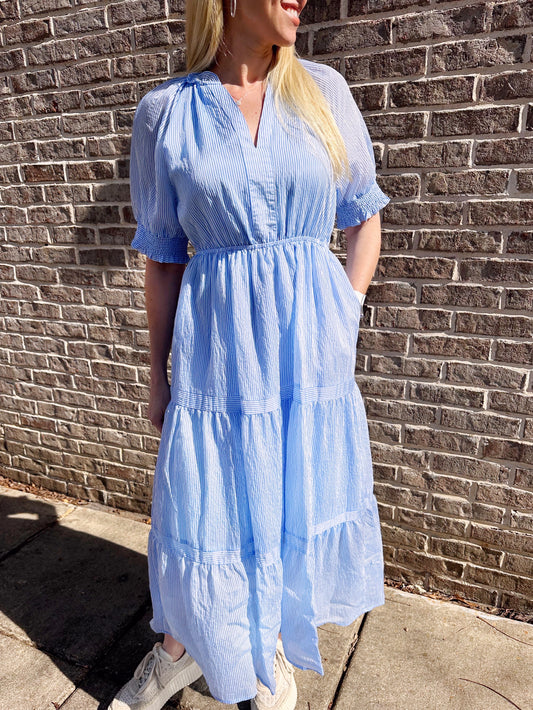 Striped Tiered Maxi Dress
