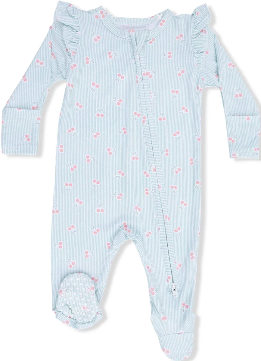 Tiny Cherry Stripe Footie