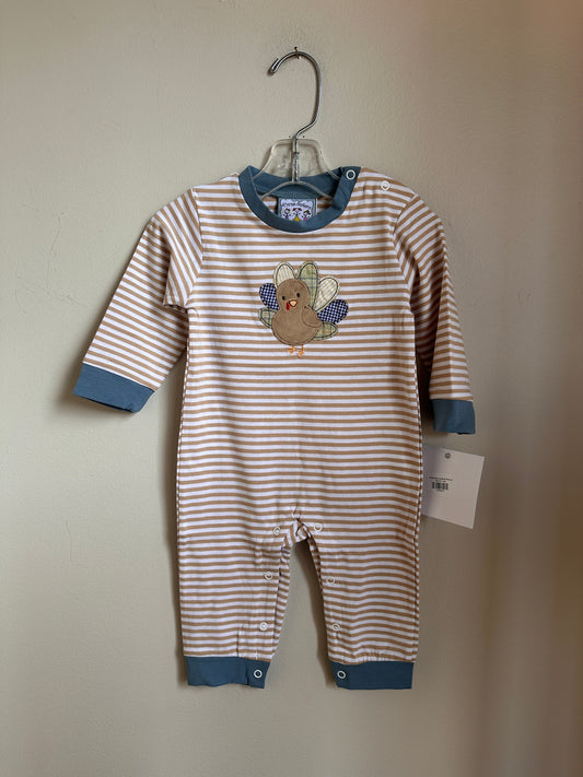 Turkey Applique Boys Romper