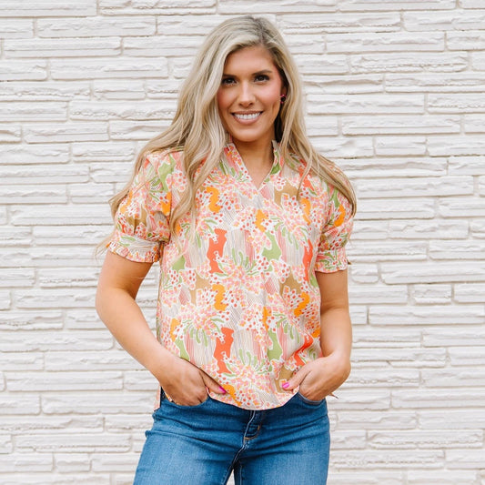 Marie center piece tan top