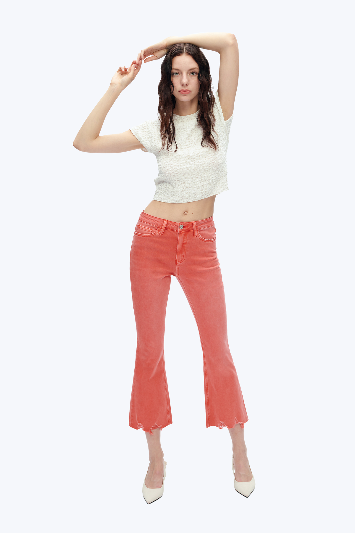 Tangerine Vintage Crop Flare Jeans