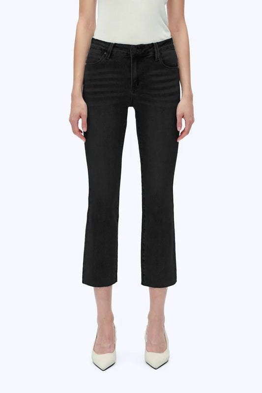 Black Mid Rise Straight Jeans