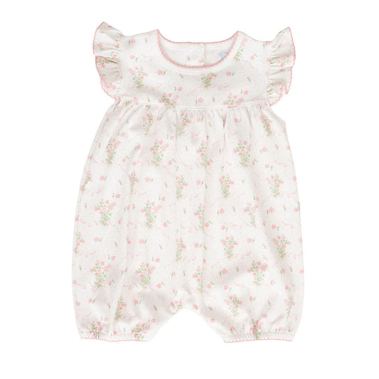 Pink Posies Flutter Sleeve Bubble