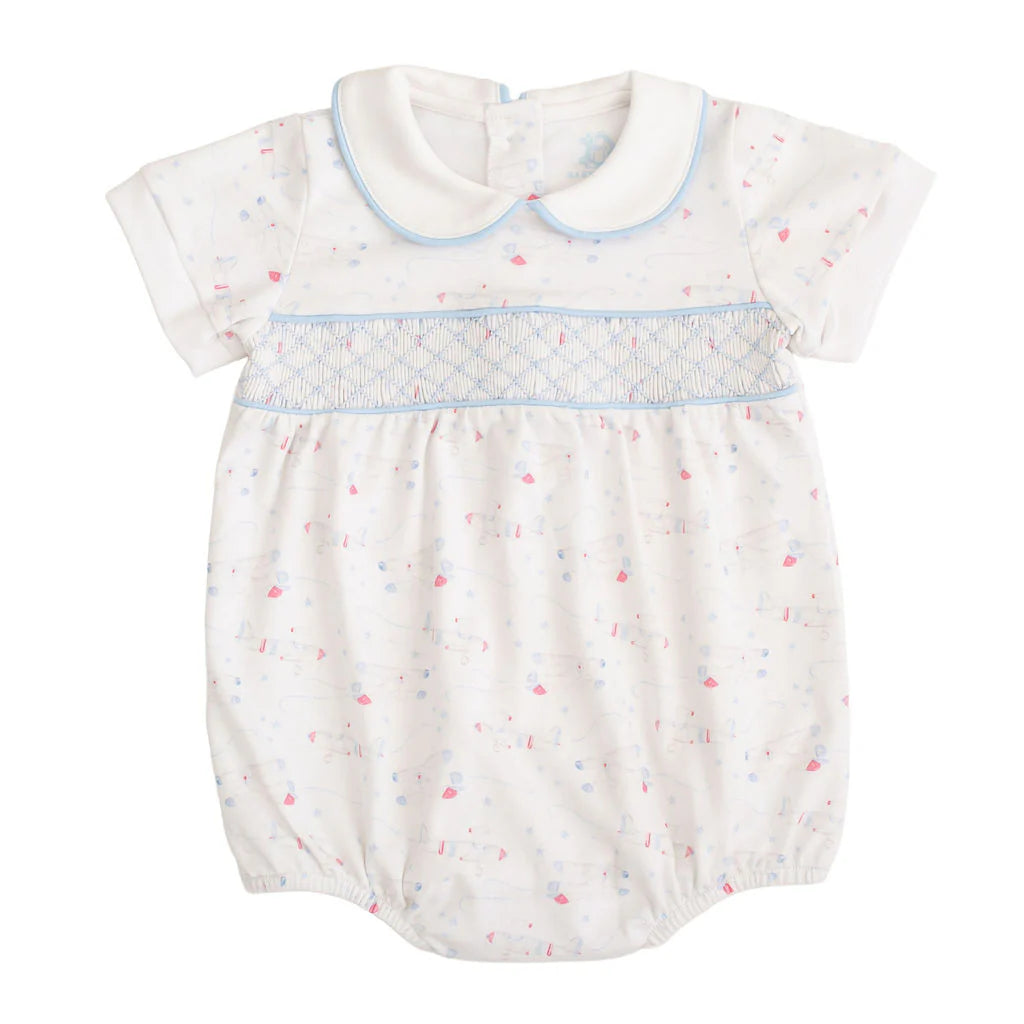 Little Aviators Short Sleeve Smocked Bubble
