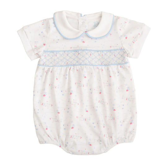 Little Aviators Short Sleeve Smocked Bubble