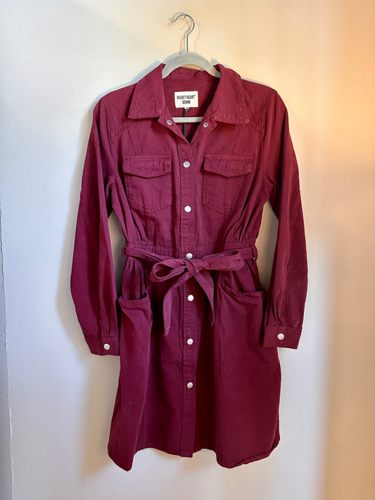 Maroon Long Sleeve Deena Dress