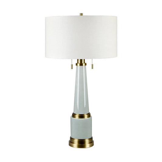 34" Metal and Gold Lamp