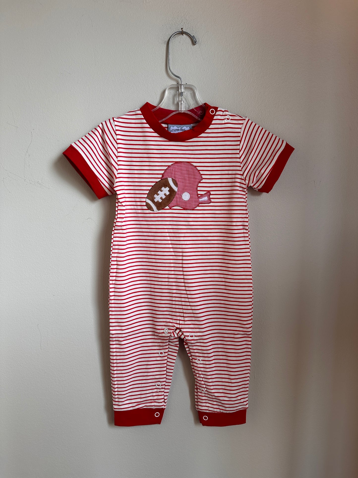 Red Football Boys Romper