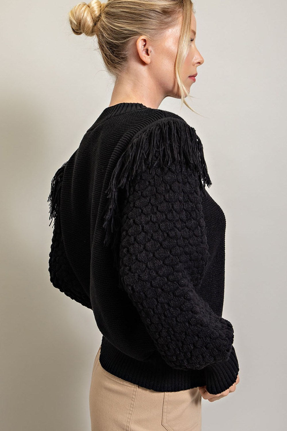 Fringe Knitted Sweater Top