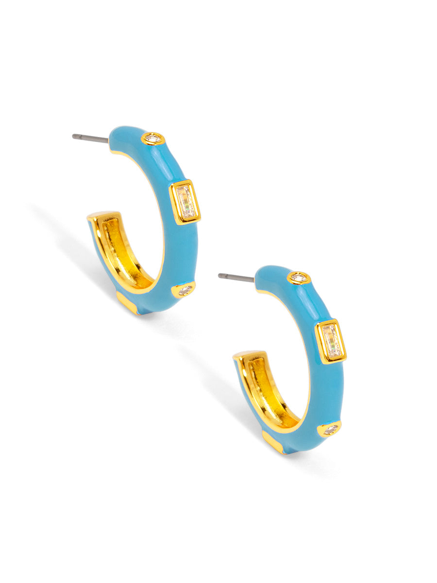 Small Crystal Hoop Earring