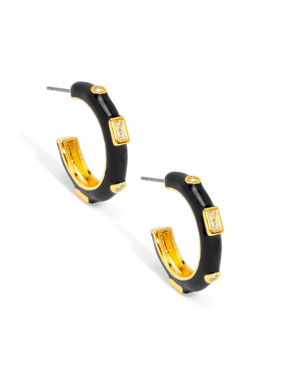 Small Crystal Hoop Earring