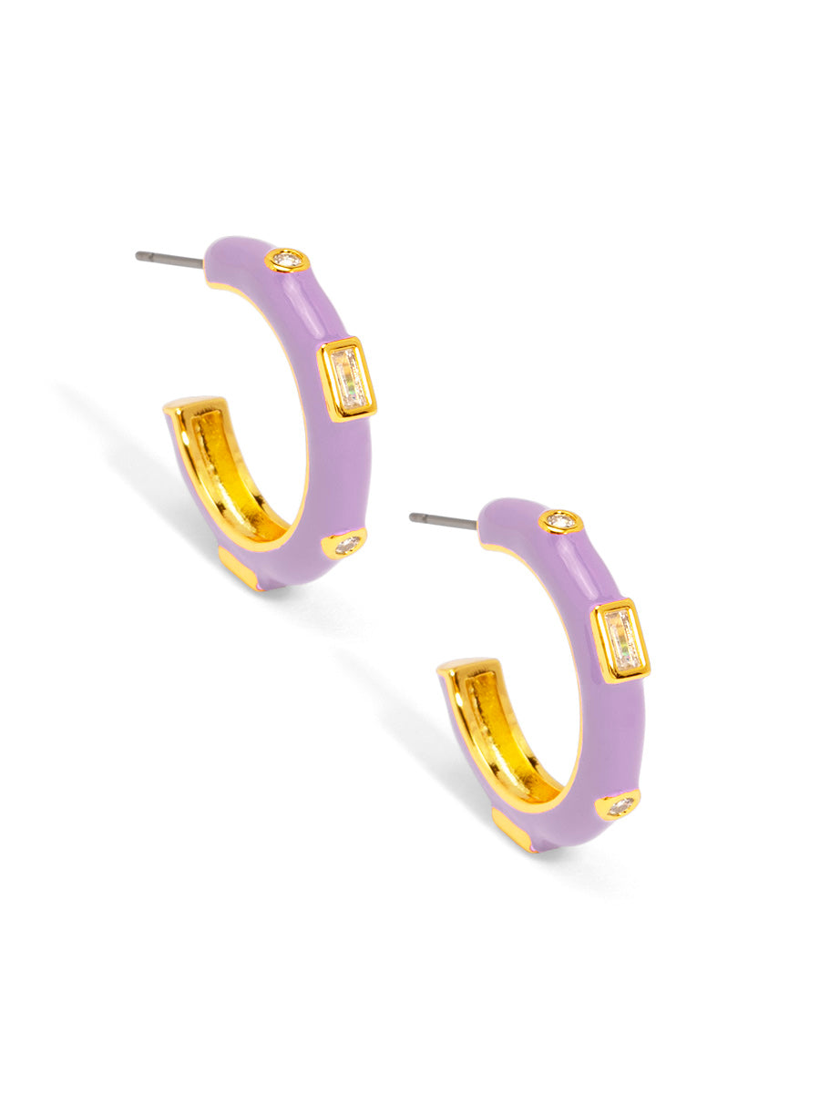 Small Crystal Hoop Earring