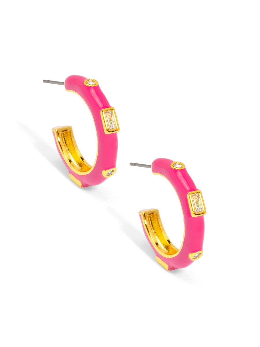 Small Crystal Hoop Earring
