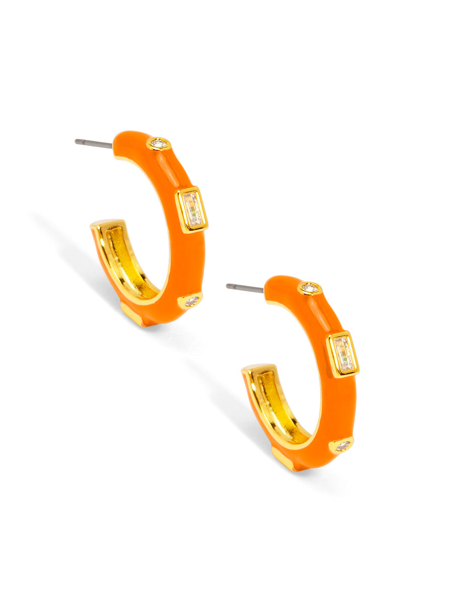 Small Crystal Hoop Earring