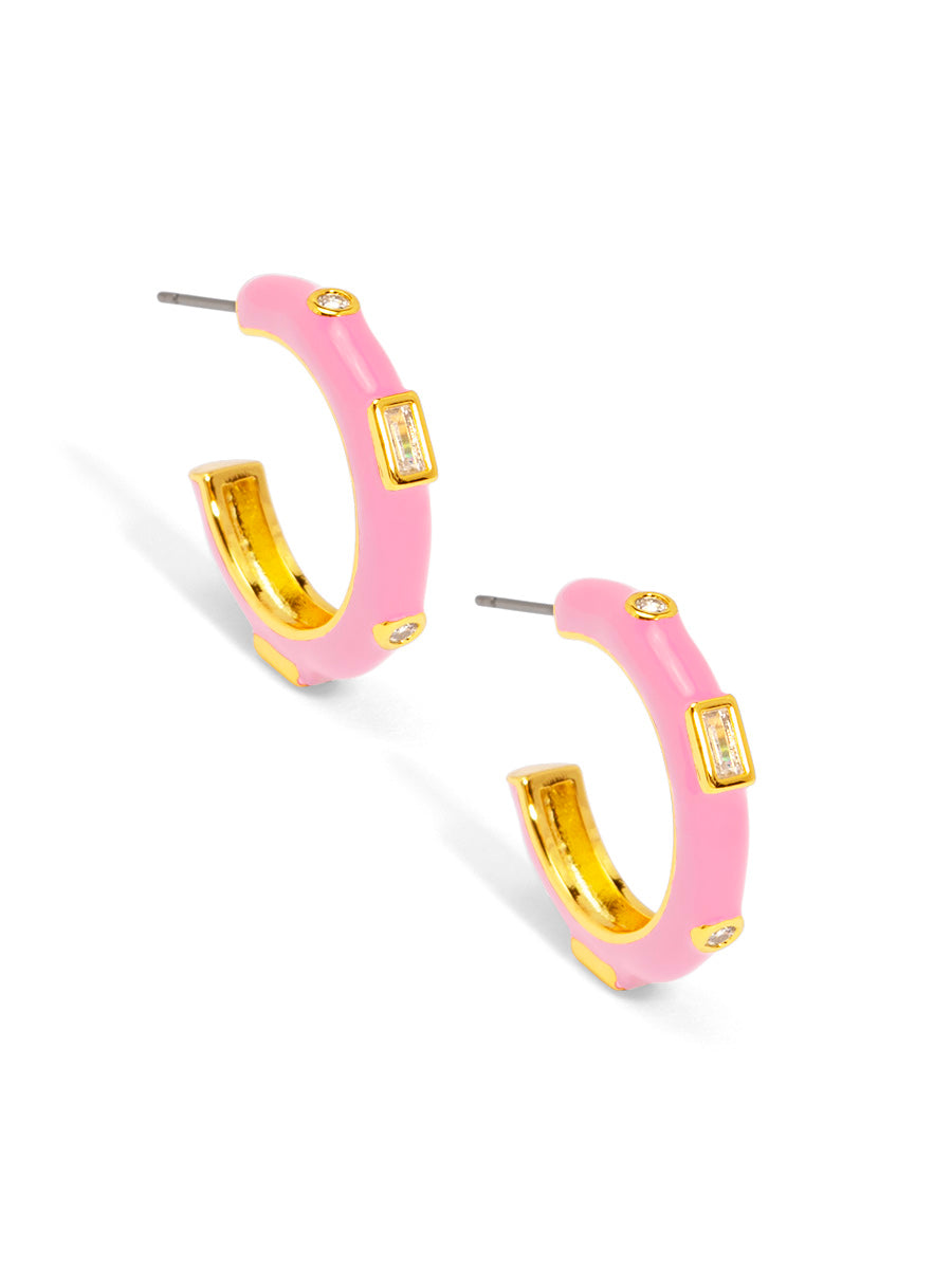 Small Crystal Hoop Earring